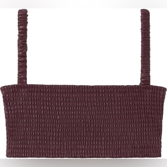 PROENZA SCHOULER Faux Leather Top Smocked in Pilot NEW - Picture 5 of 13